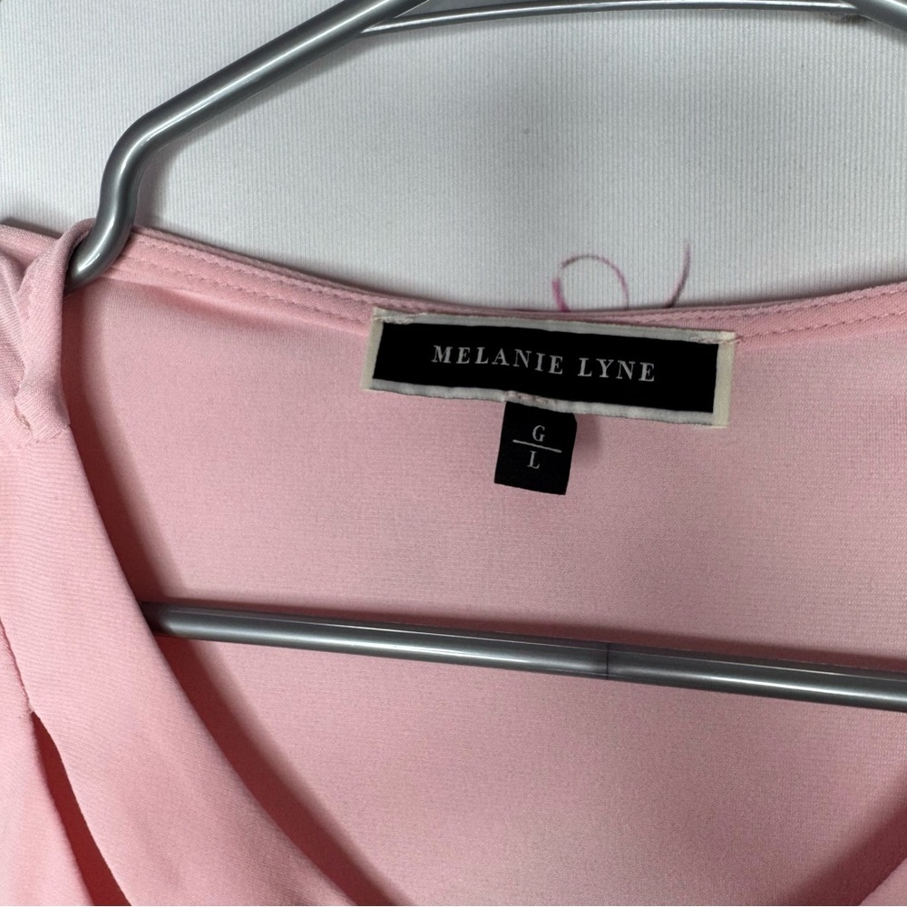 Melanie Lyne top tank pink twist front design luxury formal shirt  stretchy - Picture 6 of 8